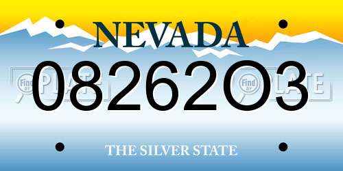 08262O3 Nevada License Plate