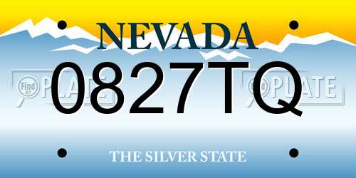 0827TQ Nevada License Plate