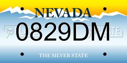 0829DM Nevada License Plate