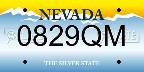 0829QM Nevada License Plate