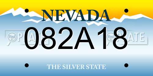082A18 Nevada License Plate