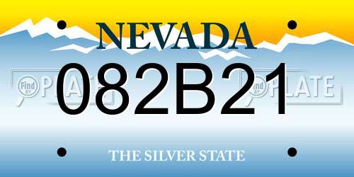 082B21 Nevada License Plate