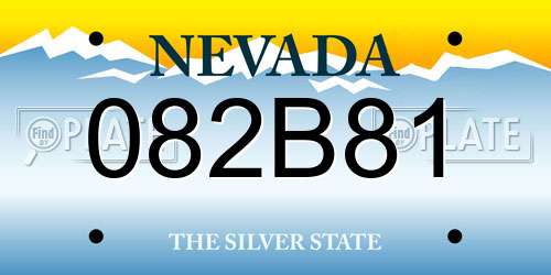 082B81 Nevada License Plate