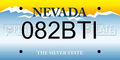 082BTI Nevada License Plate