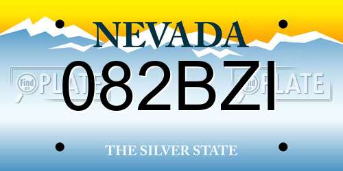 082BZI Nevada License Plate