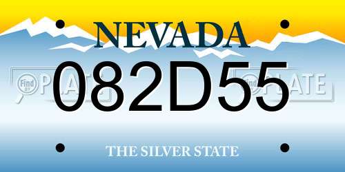 082D55 Nevada License Plate