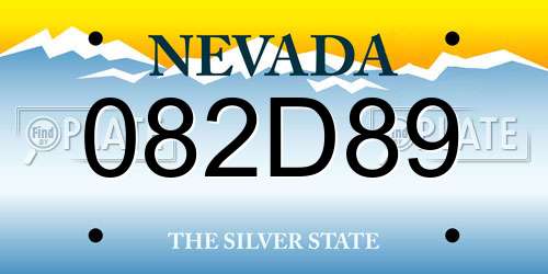 082D89 Nevada License Plate