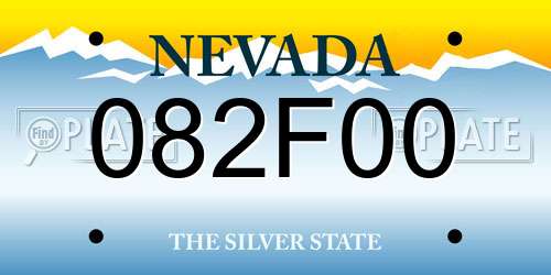 082F00 Nevada License Plate
