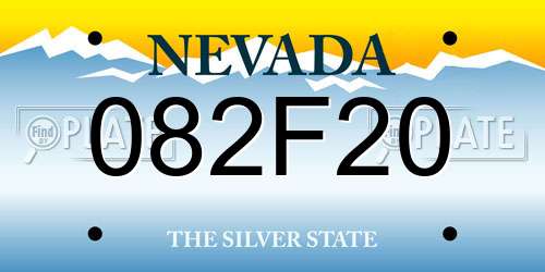 082F20 Nevada License Plate