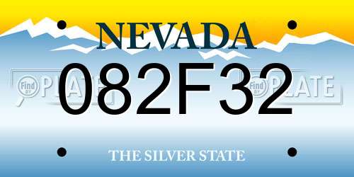 082F32 Nevada License Plate