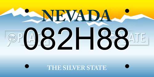 082H88 Nevada License Plate