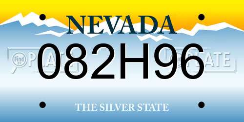 082H96 Nevada License Plate