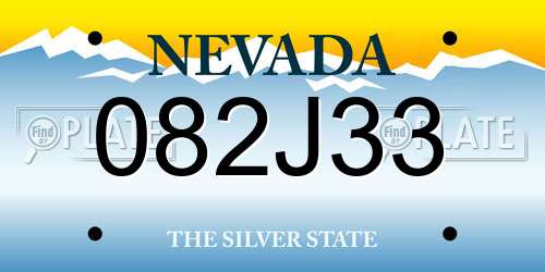 082J33 Nevada License Plate