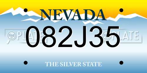 082J35 Nevada License Plate