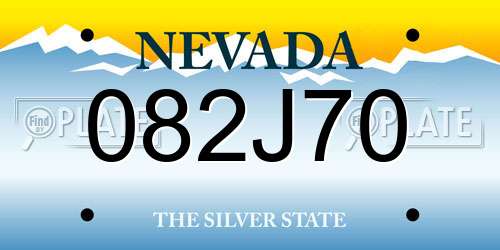 082J70 Nevada License Plate