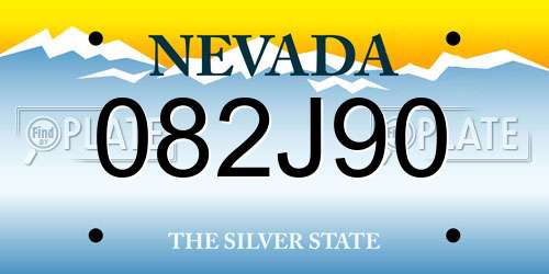 082J90 Nevada License Plate