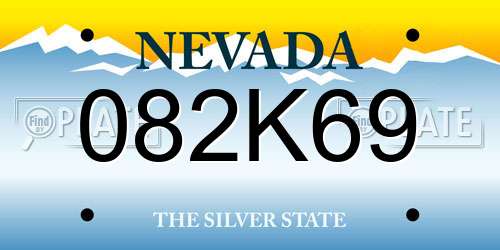 082K69 Nevada License Plate