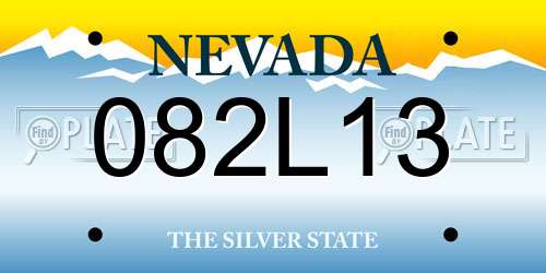 082L13 Nevada License Plate