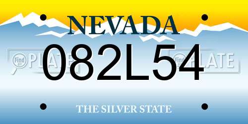 082L54 Nevada License Plate