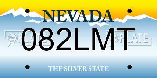 082LMT Nevada License Plate