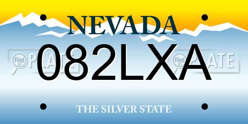 082LXA Nevada License Plate