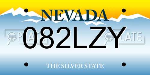 082LZY Nevada License Plate