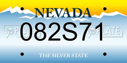 082S71 Nevada License Plate