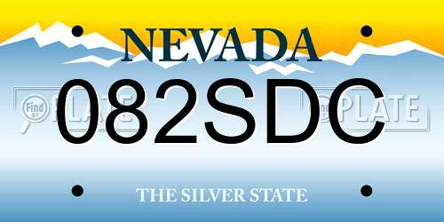 082SDC Nevada License Plate