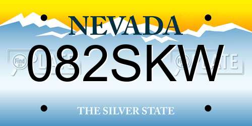 082SKW Nevada License Plate
