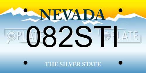 082STI Nevada License Plate