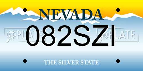 082SZI Nevada License Plate