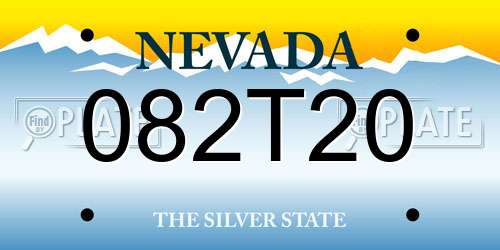 082T20 Nevada License Plate