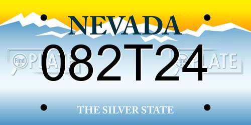 082T24 Nevada License Plate
