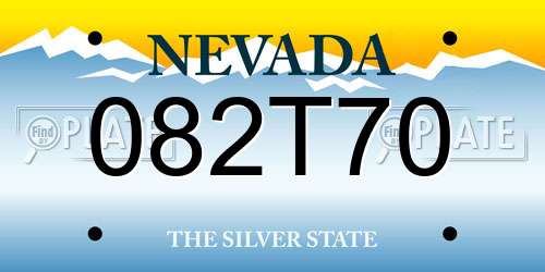 082T70 Nevada License Plate