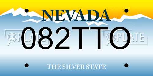 082TTO Nevada License Plate