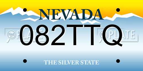 082TTQ Nevada License Plate