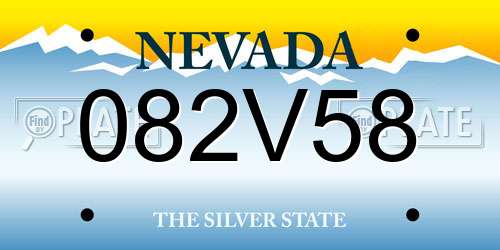 082V58 Nevada License Plate