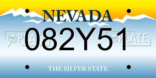 082Y51 Nevada License Plate