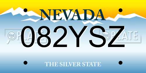 082YSZ Nevada License Plate