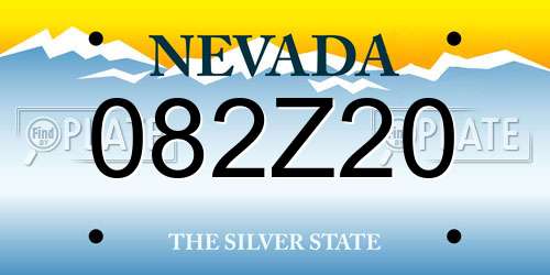 082Z20 Nevada License Plate