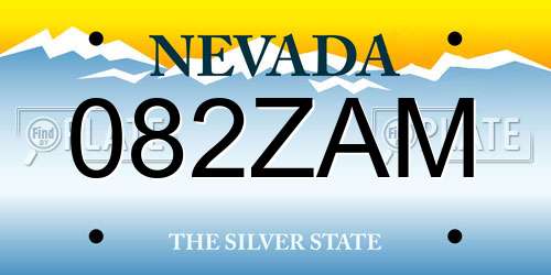 082ZAM Nevada License Plate