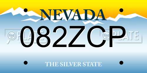 082ZCP Nevada License Plate