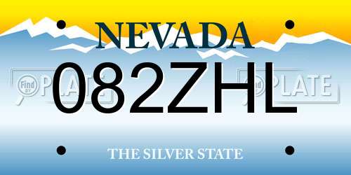 082ZHL Nevada License Plate