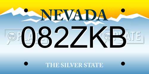 082ZKB Nevada License Plate