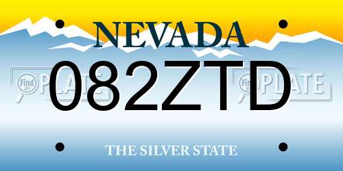 082ZTD Nevada License Plate