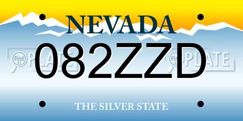 082ZZD Nevada License Plate