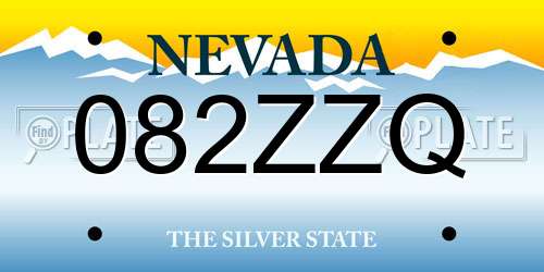 082ZZQ Nevada License Plate