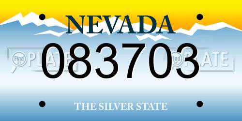 083703 Nevada License Plate