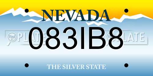 083IB8 Nevada License Plate