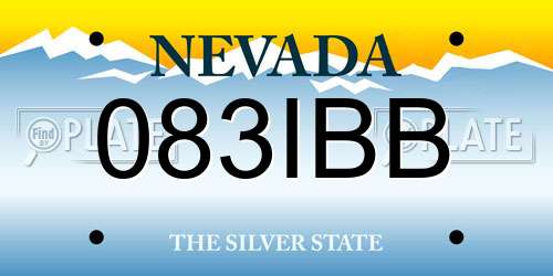 083IBB Nevada License Plate